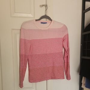 J McLaughlin Cotton Modal Blend Pink Striped Sweater XSmall